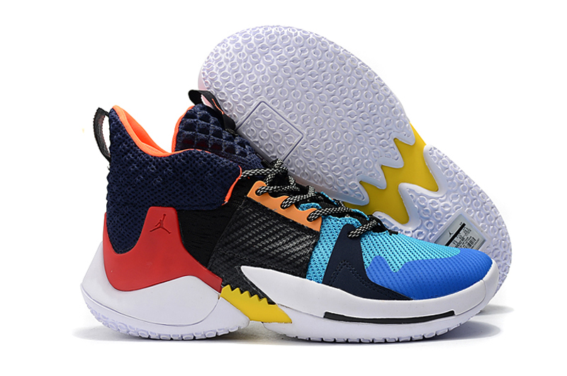 Jordan Why Not Zer0.2 Black Blue Orange Yellow Shoes - Click Image to Close